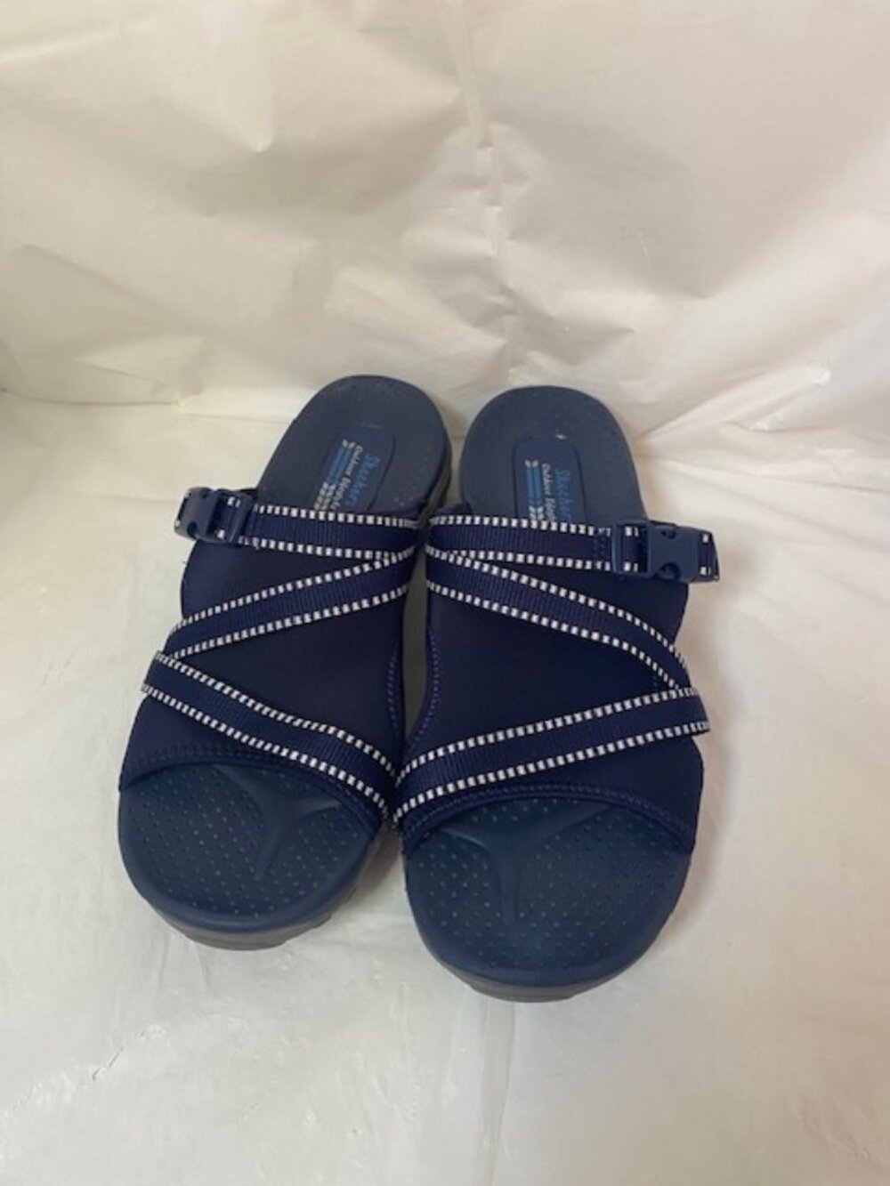 Skechers Reggae Perfect Planning Sandals - Navy Blue, Women's size 9